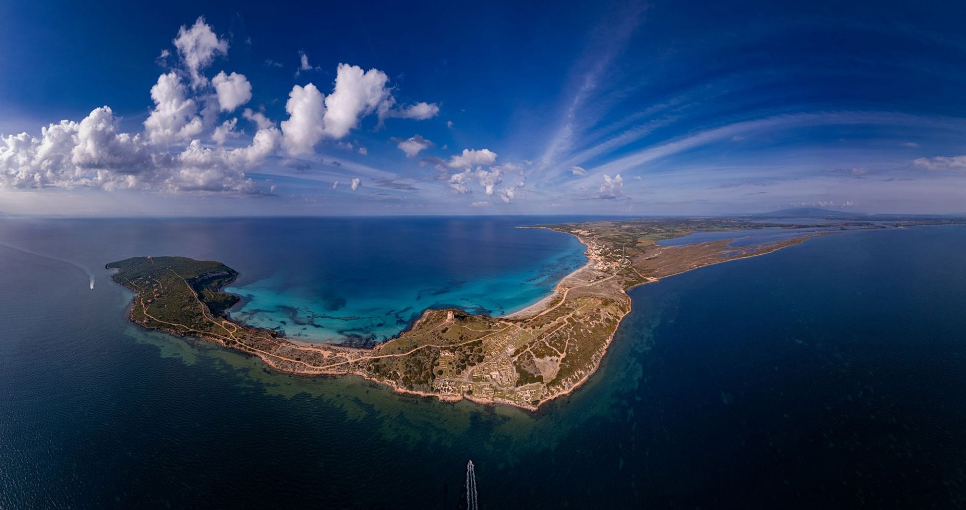 Panoramic View of ancient Tharros on the Sinis Peninsula.