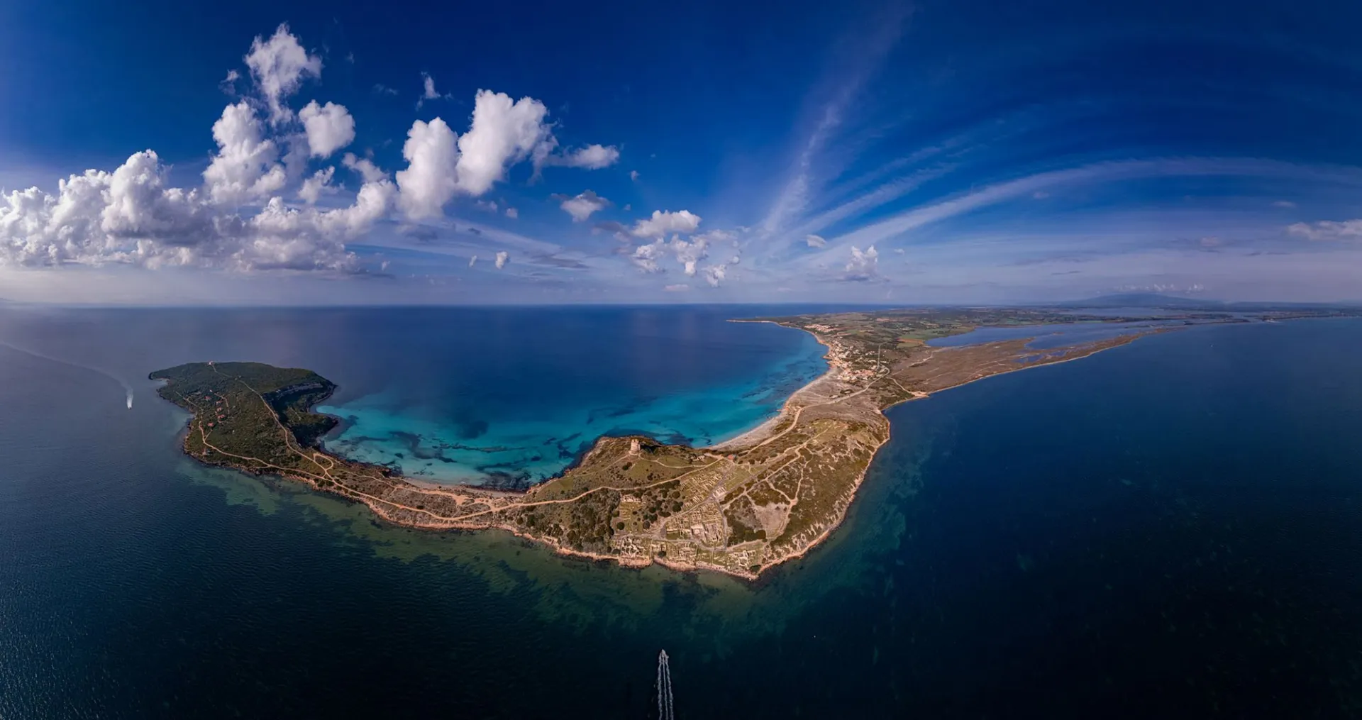 Panoramic View of ancient Tharros on the Sinis Peninsula.
